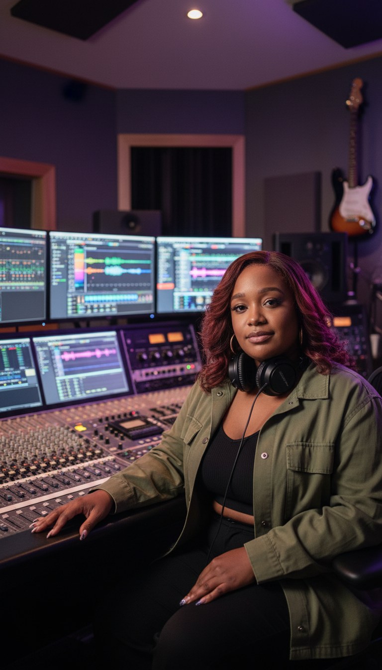 RM Ransom seated at a mixing console